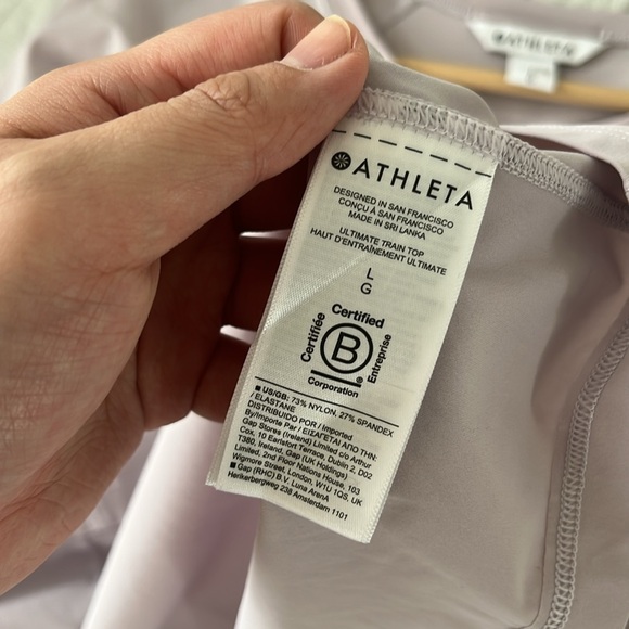 NWOT Athleta Ultimate Train Longsleeve UPF 30+ Top - Shasta Purple/Pink, Size L - Picture 4 of 8